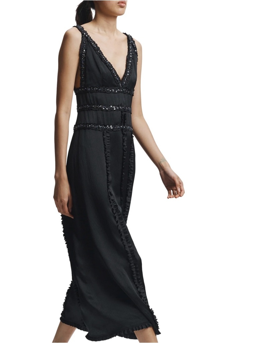 Saint Art Black Embellished Maxi Dress